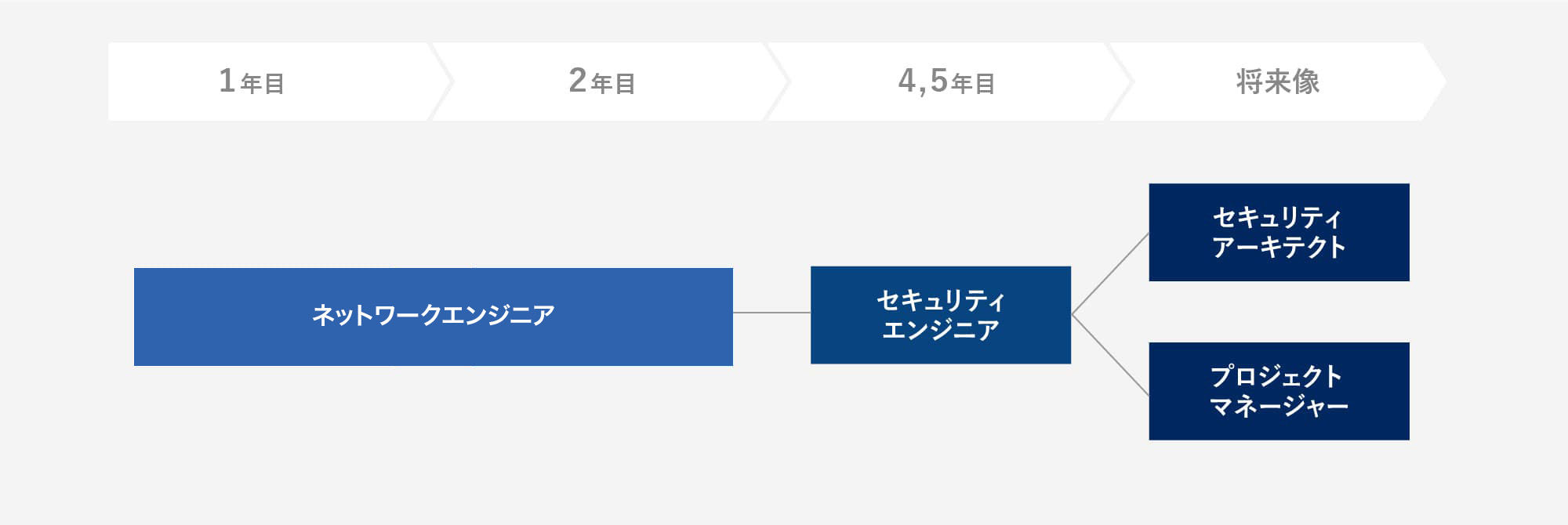 セキュリティエンジニアのキャリアステップイメージ